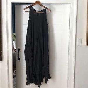 Black Crane gauze maxi dress